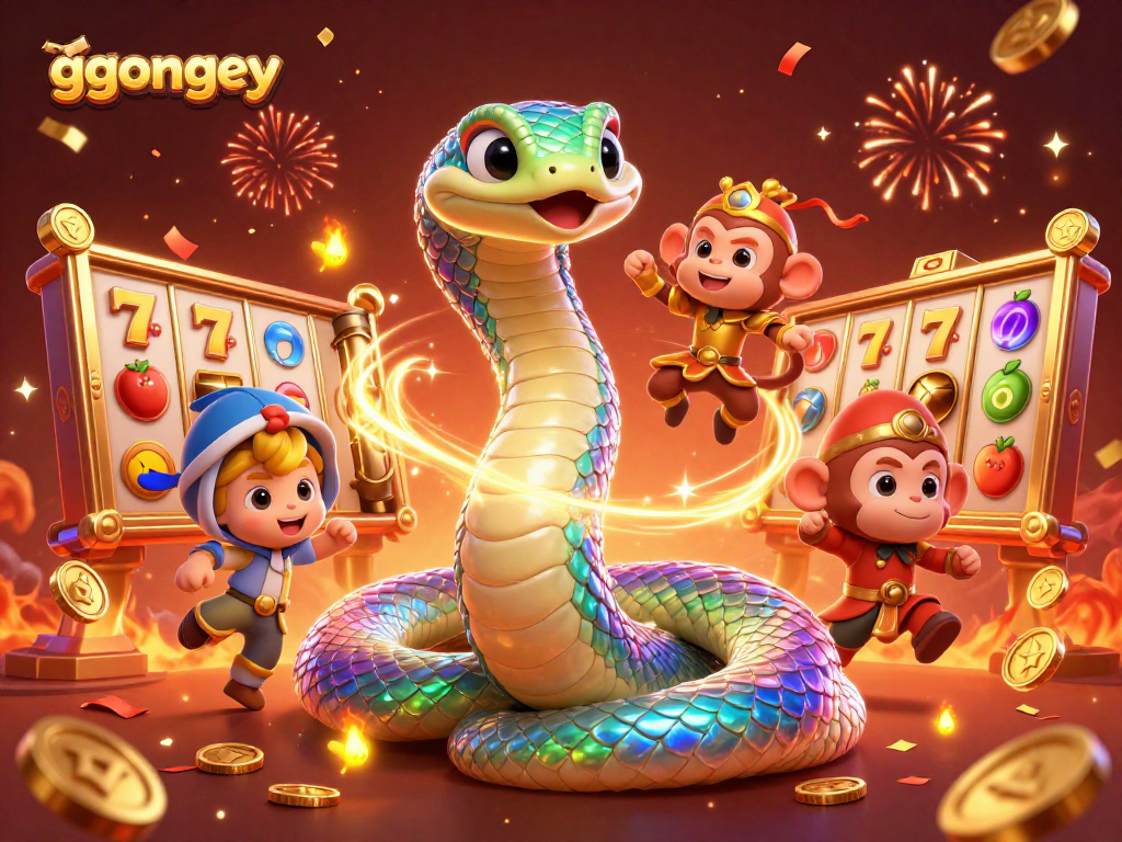 Experience the excitement of ggongey casino with vibrant slot reels and magical characters.