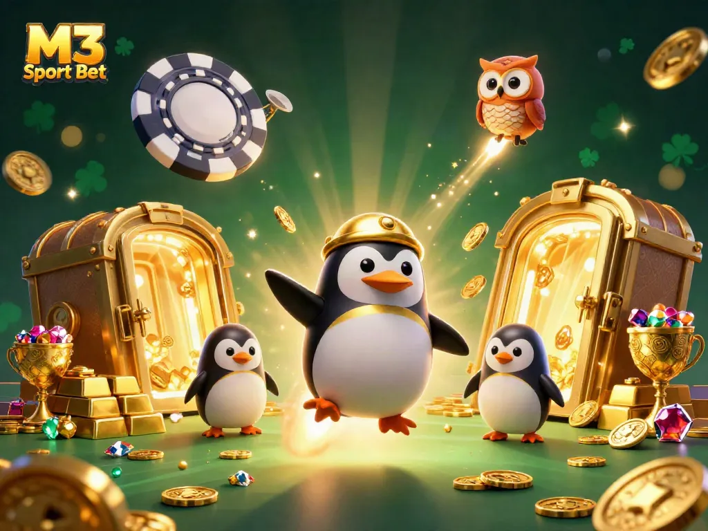 Experience the thrill of M3 Sport Bet in a dynamic casino-themed illustration featuring winning elements.