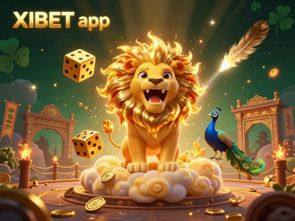Bet with confidence on the vibrant XIBET app amidst golden dice and roaring characters.