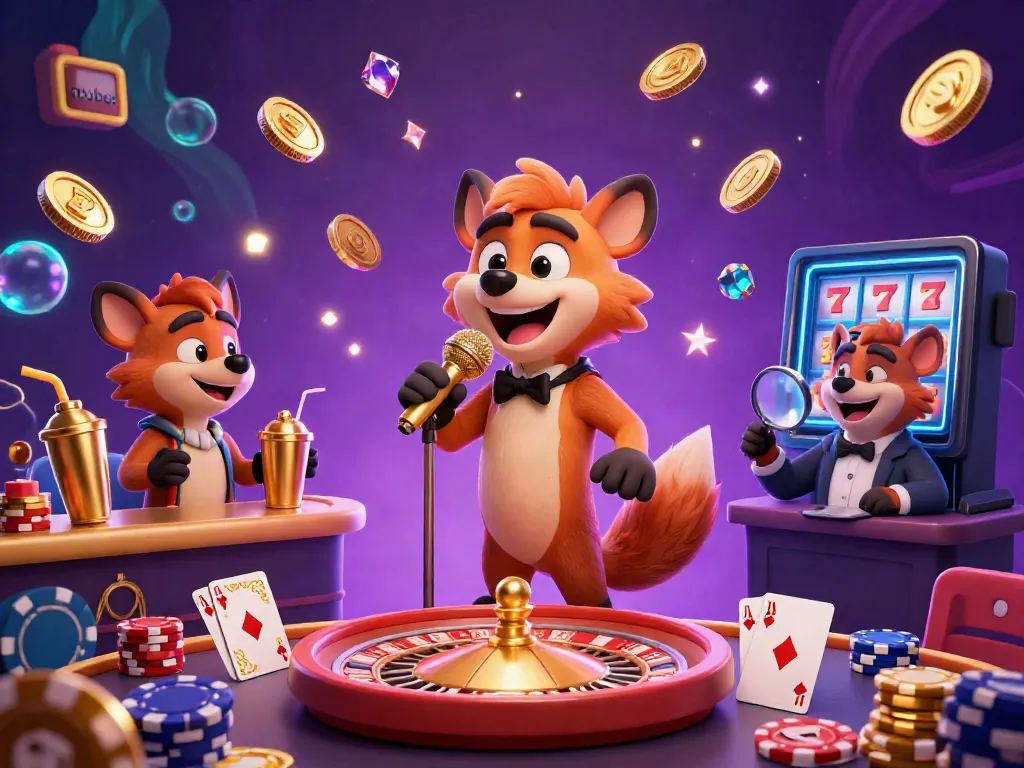 Experience the vibrant comedy casino club environment showcasing mubet with animated hyenas and dynamic slot machine action.