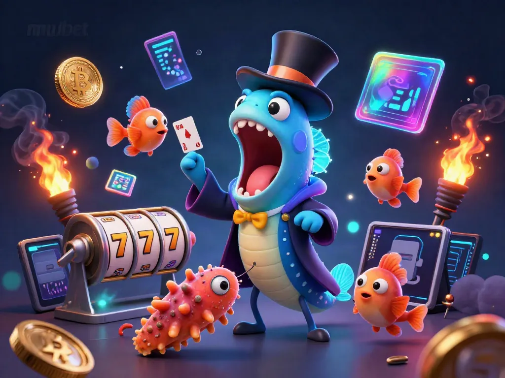 Win big with mubet at a vibrant casino scene featuring unique underwater characters.