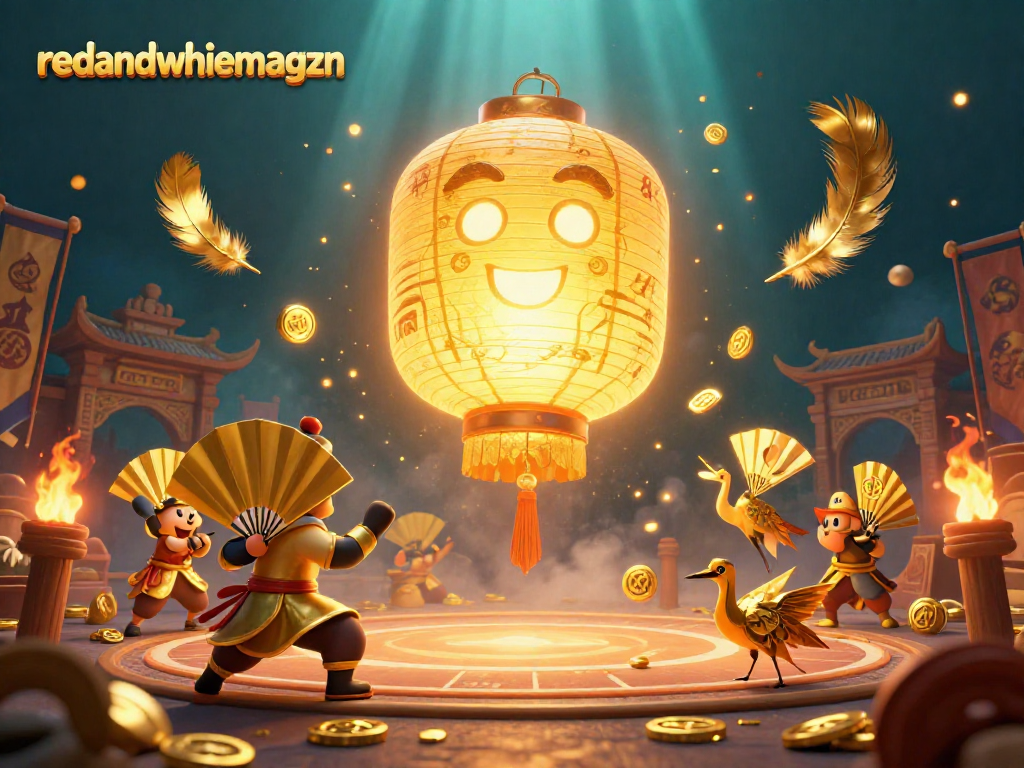 Experience the magic of redandwhitemagzn with vibrant symbols of luck and fortune in a dynamic casino scene.