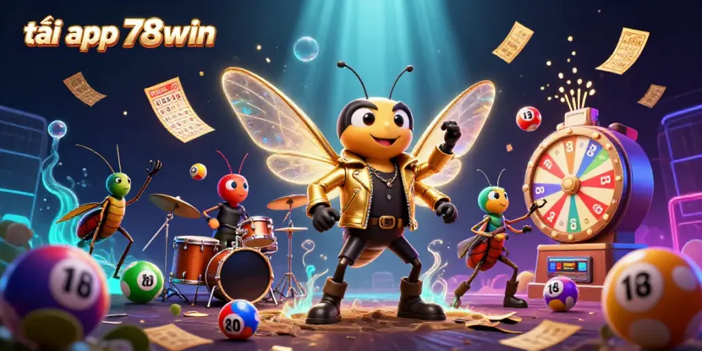 Experience vibrant gameplay with tải app 78win and dynamic lottery elements in this illustration.