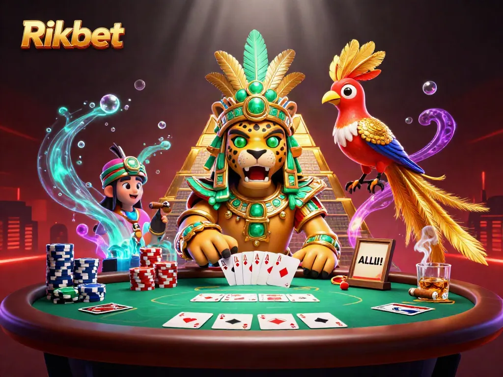Experience thrilling gameplay with Rikbet in a vibrant casino scene filled with action.