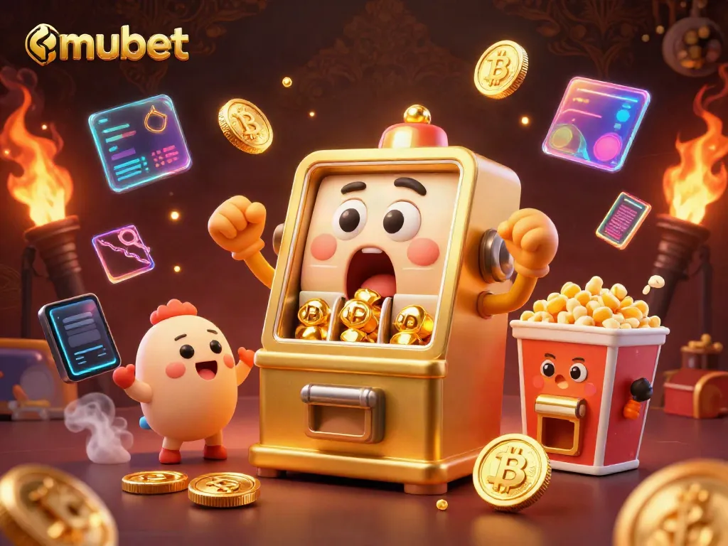 mubet engaging fans with thrilling slot machine excitement in a vibrant casino scene